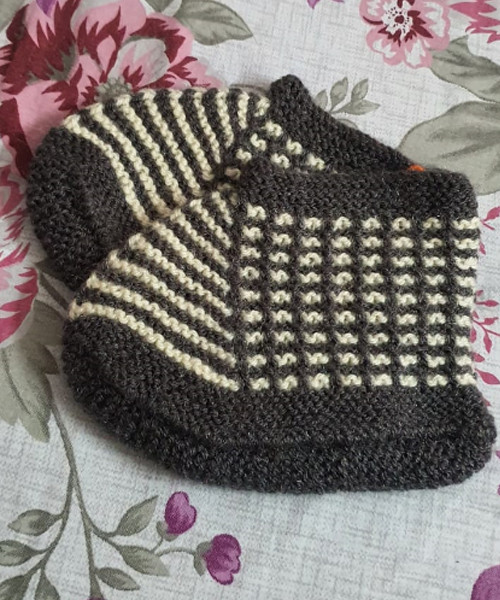 Hand Knitted Brown Woolen Socks