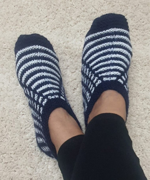 Hand Knitted Navy Woolen Socks
