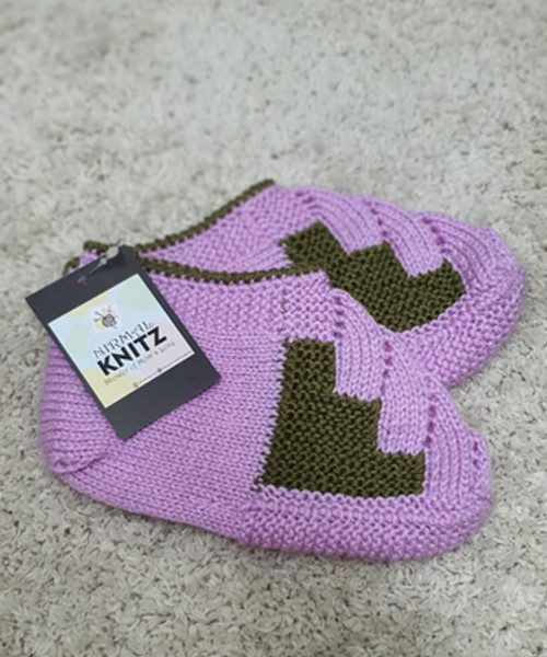 Beautiful Pink Handknitted Woolen Socks